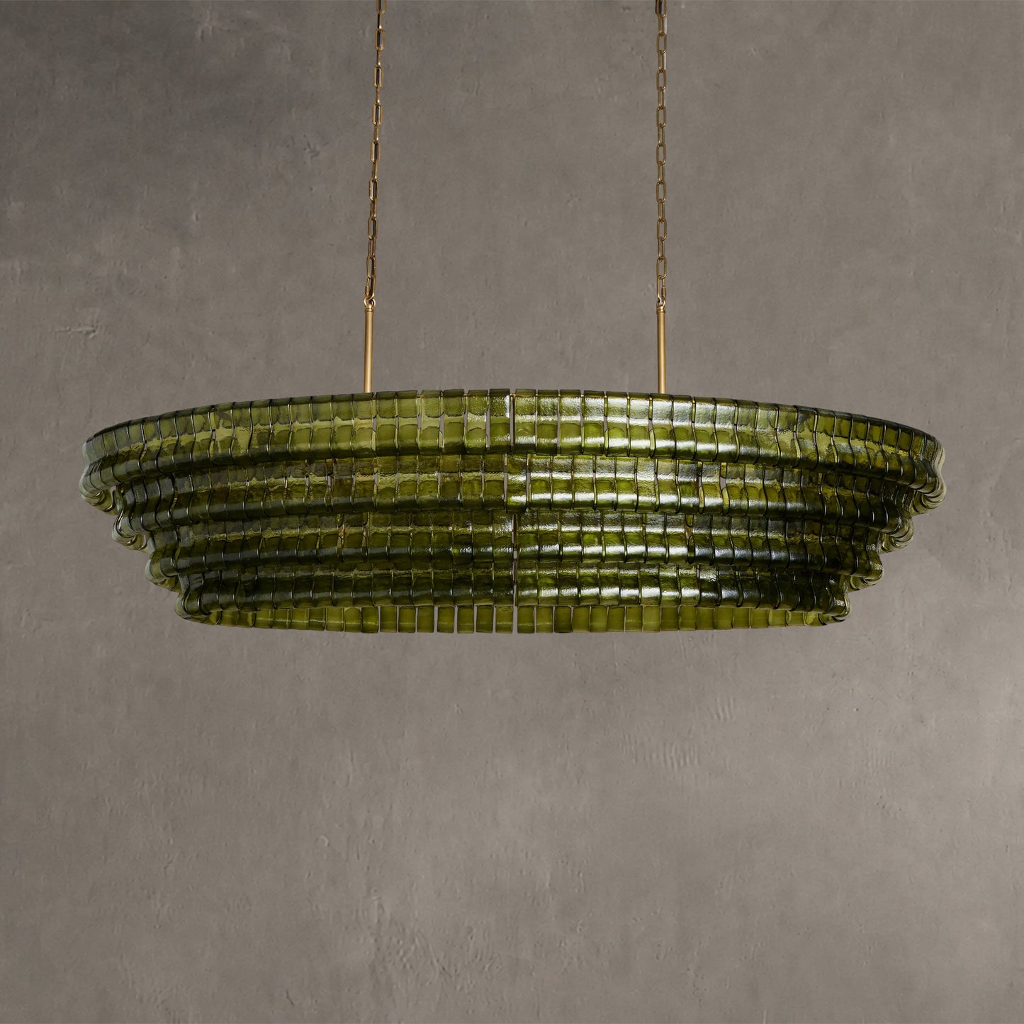 Ghiaccio Glass Oval Chandelier 54''65''