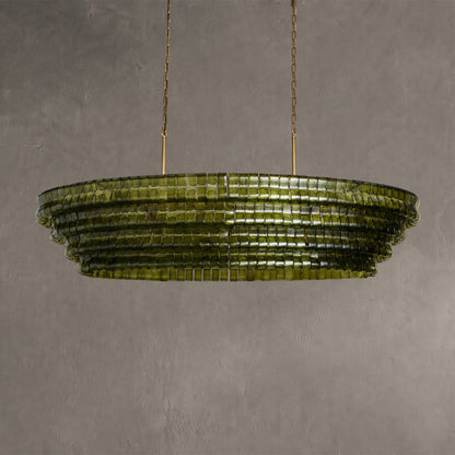 Ghiaccio Glass Oval Chandelier 54''65''