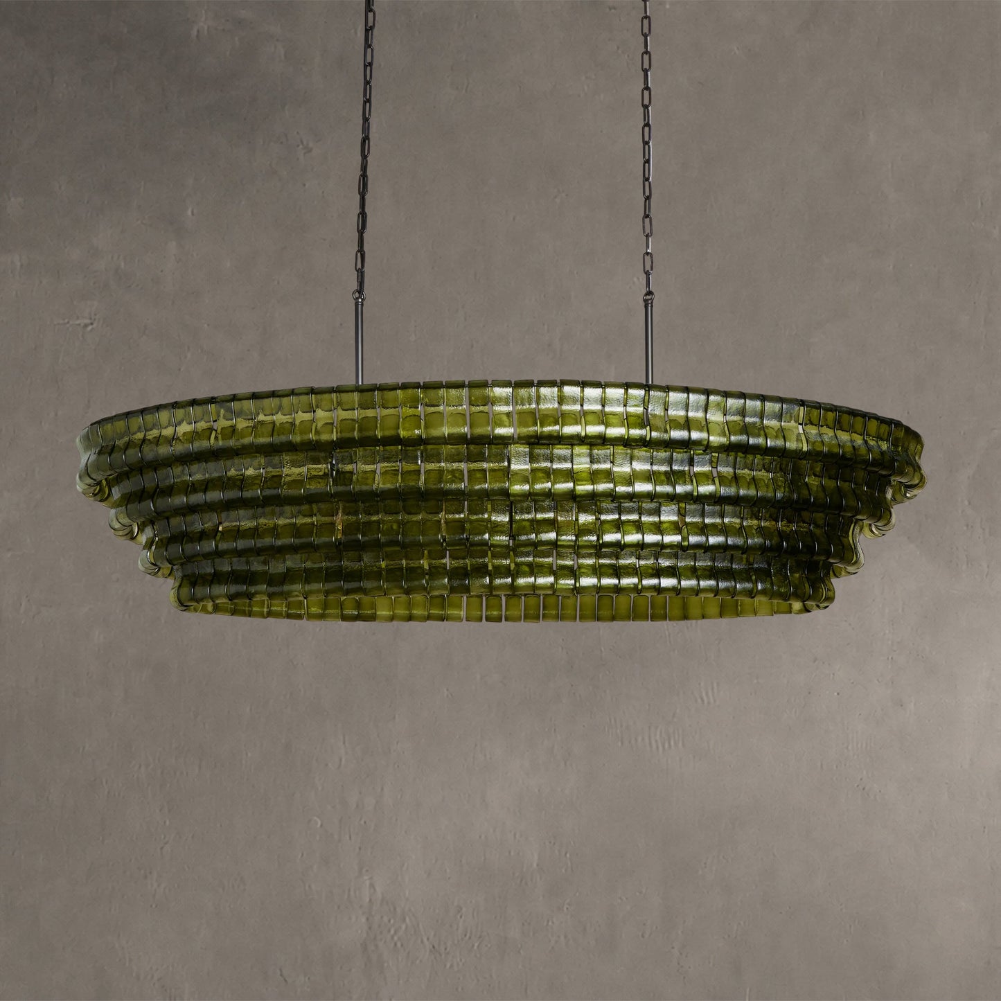 Ghiaccio Glass Oval Chandelier 54''65''