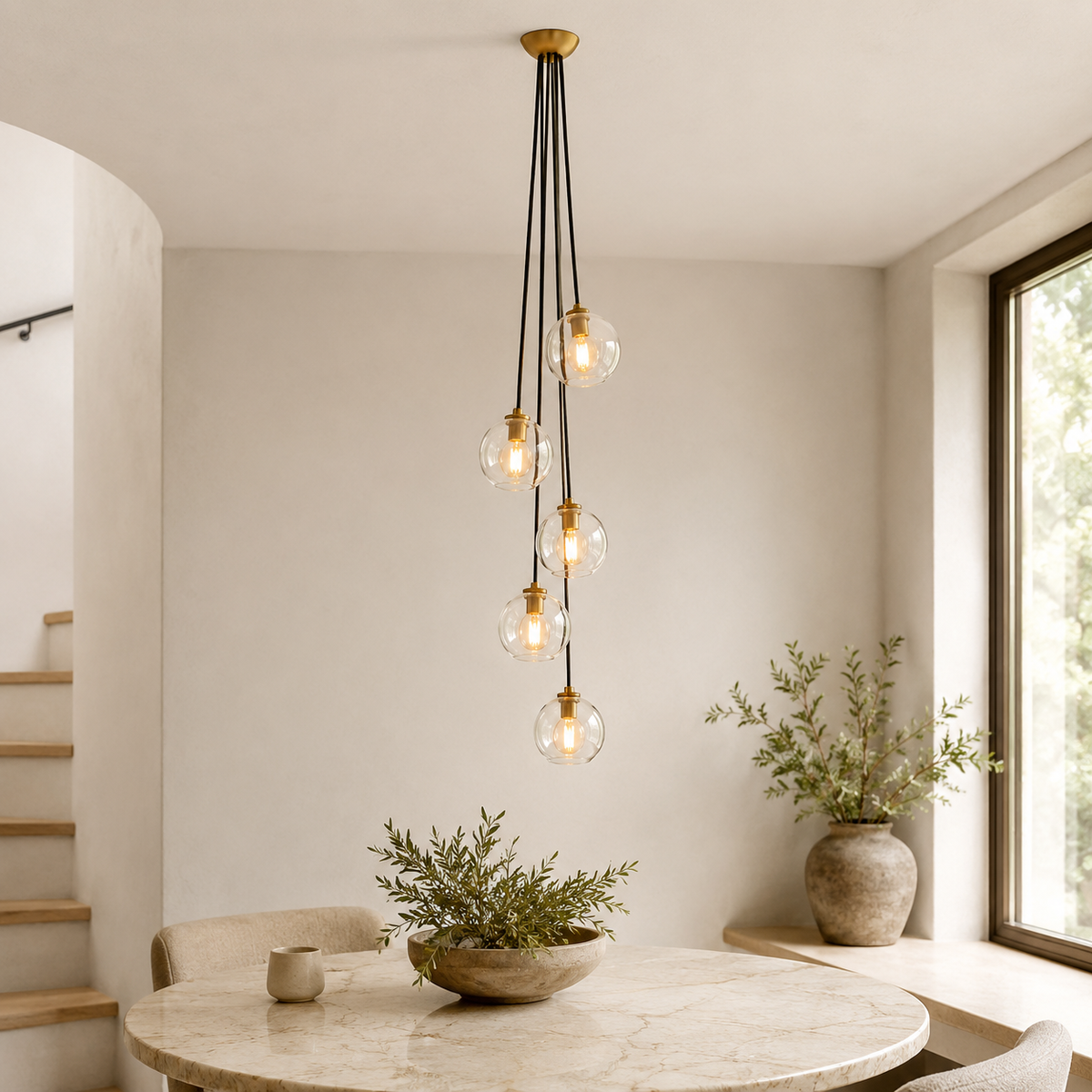 Bubble  Glass Cascade Pendant