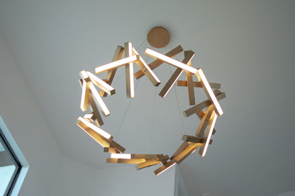 Modern Round/Linear Geometric Aluminum LED Chandelier for Dining Room/Bedroom