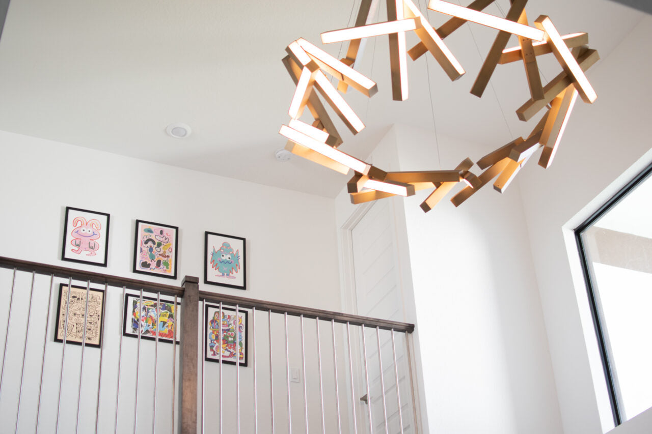 Modern Round/Linear Geometric Aluminum LED Chandelier for Dining Room/Bedroom