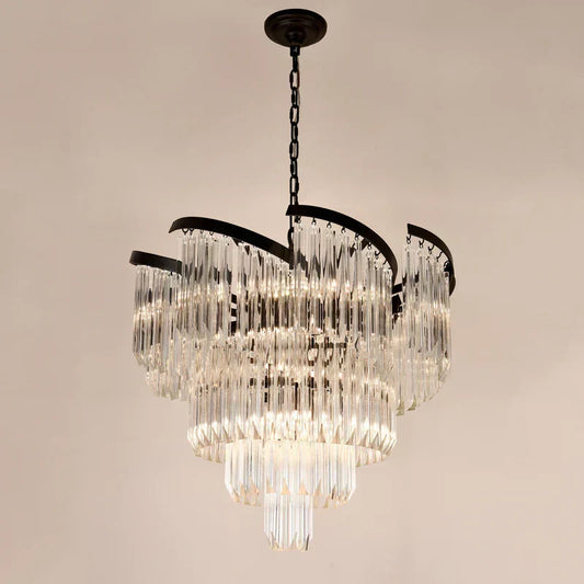 Twin Palms Round Crystal Chandelier