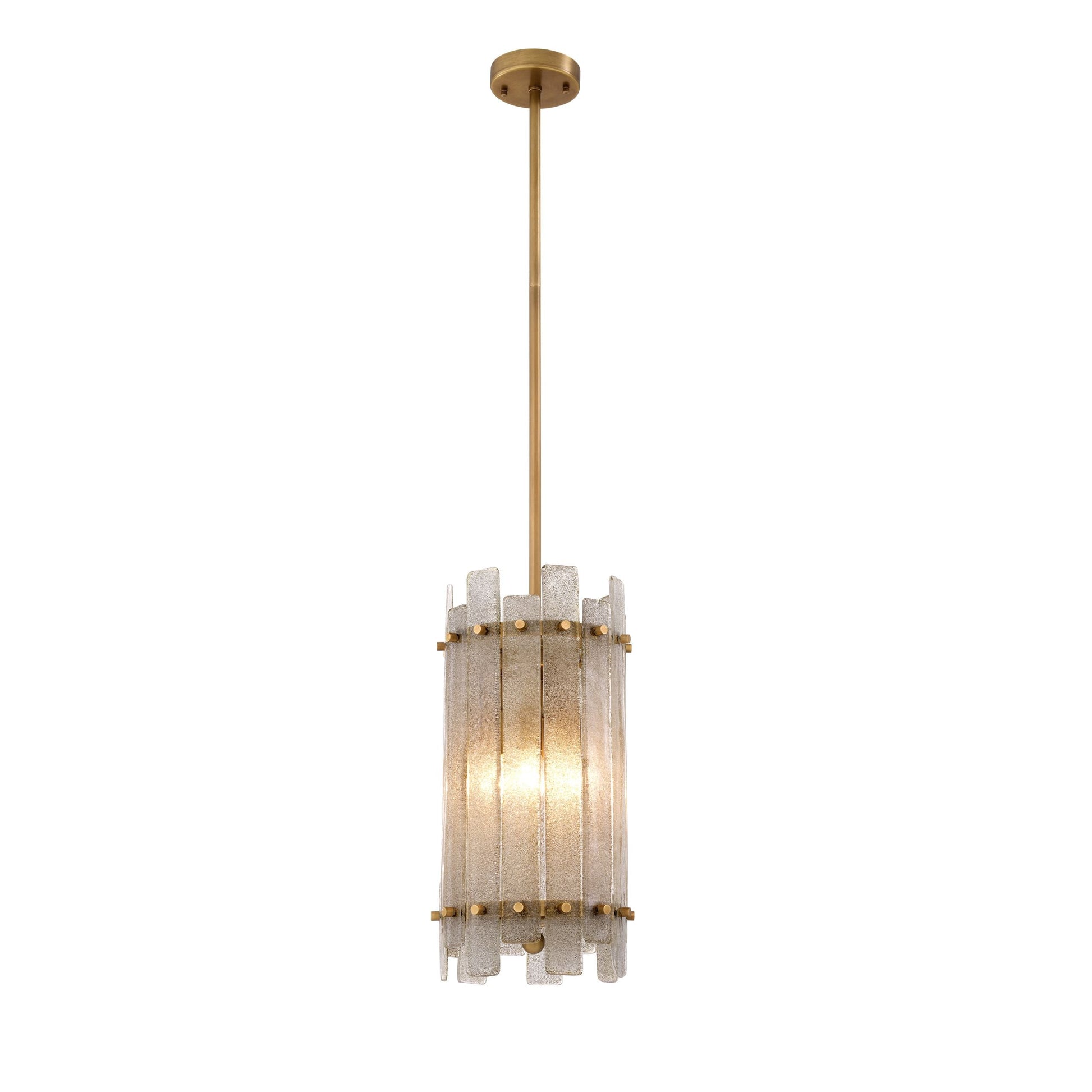 Morylighting Veridian Column Brass Pendant Light - Background Shot