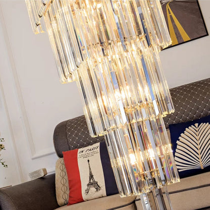 Morylighting Grand Lumina Vertical Crystal Chandelier - Background Shot
