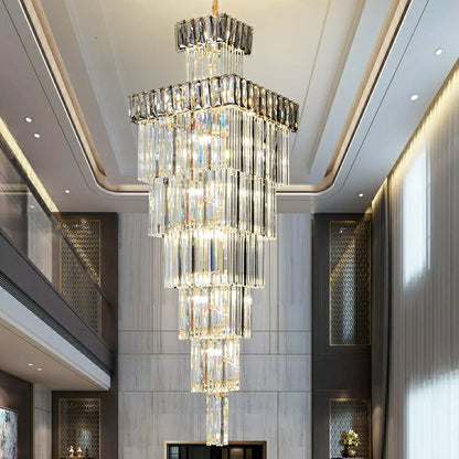 Morylighting Grand Lumina Vertical Crystal Chandelier - formal American dining room