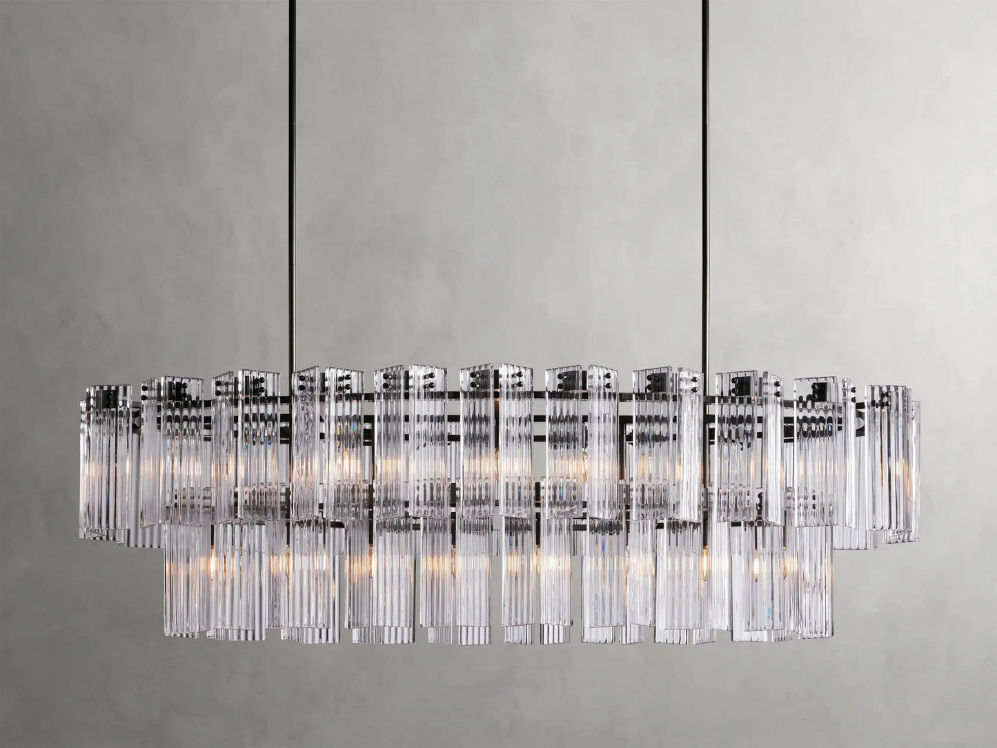 Delsie Oval Art Glass Chandelier 51''63''72''L