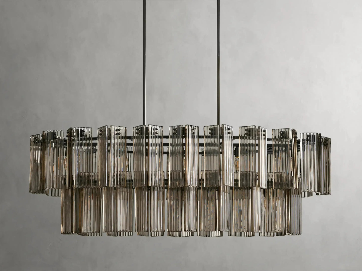 Delsie Oval Art Glass Chandelier 51''63''72''L