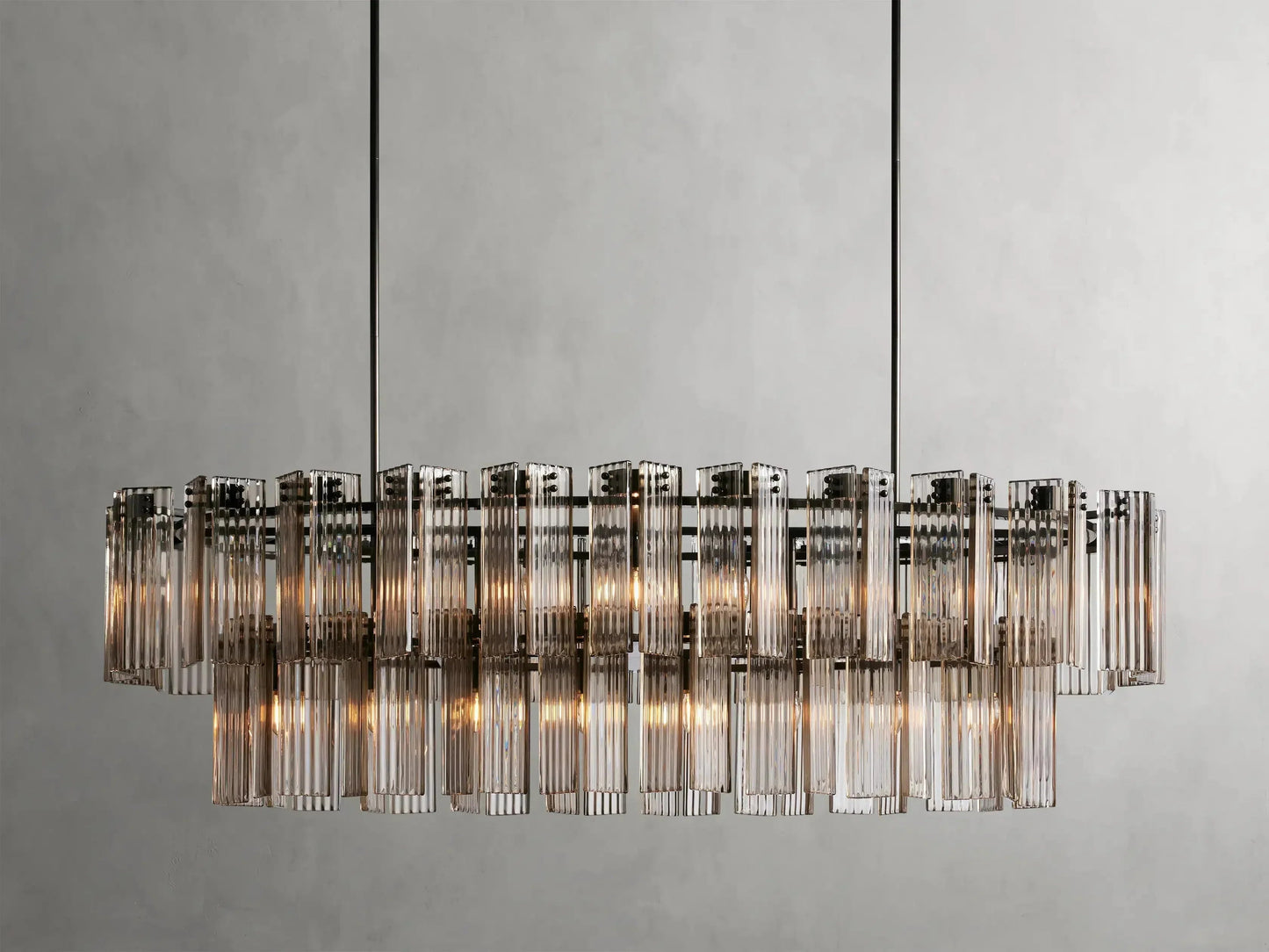 Delsie Oval Art Glass Chandelier 51''63''72''L