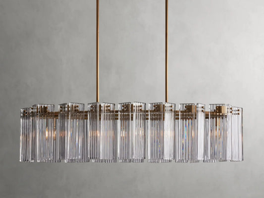 Delsie Oval Art Glass Chandelier 51''63''72''L