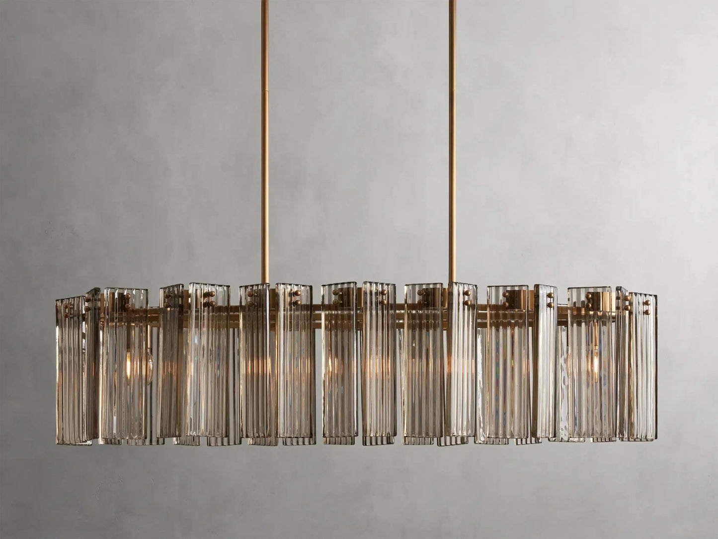 Delsie Oval Art Glass Chandelier 51''63''72''L
