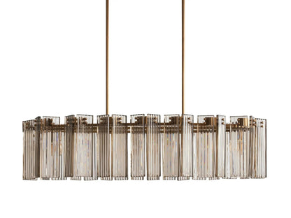 Delsie Oval Art Glass Chandelier 51''63''72''L