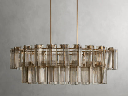 Delsie Oval Art Glass Chandelier 51''63''72''L