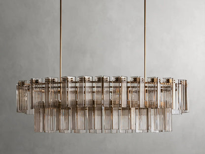 Delsie Oval Art Glass Chandelier 51''63''72''L