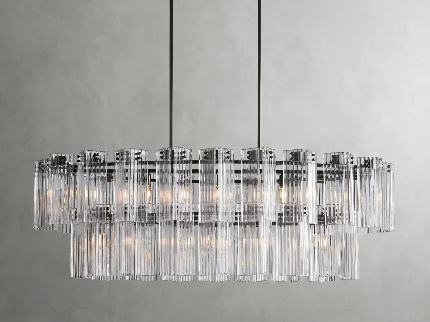 Delsie Oval Art Glass Chandelier 51''63''72''L