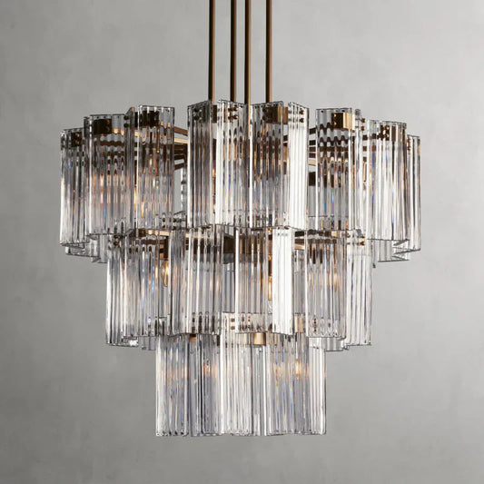 Delsie Round Art Glass Chandelier 38" 48" 60"D