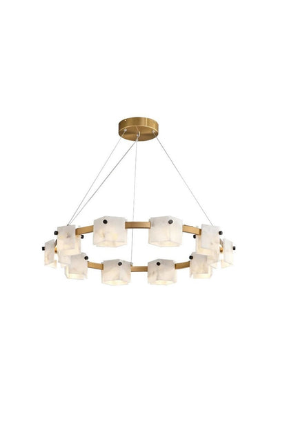 Diamond Shaped Alabaster Ring Chandelier - view 17 | morylighting