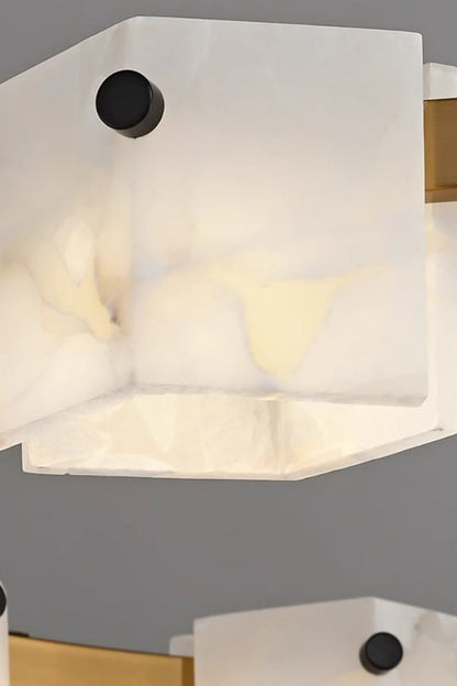 Diamond Shaped Alabaster Ring Chandelier - view 12 | morylighting