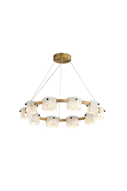Diamond Shaped Alabaster Ring Chandelier | morylighting