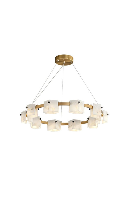 Diamond Shaped Alabaster Ring Chandelier | morylighting