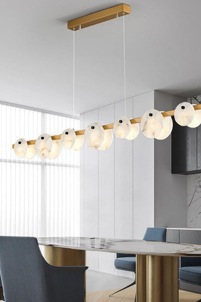 Diamond Shaped Alabaster Ring Chandelier - view 4 | morylighting