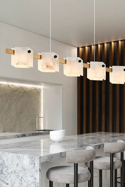 Diamond Shaped Alabaster Ring Chandelier - view 5 | morylighting