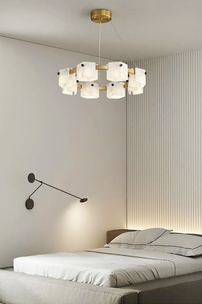 Diamond Shaped Alabaster Ring Chandelier - view 10 | morylighting