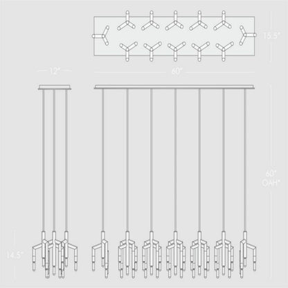 Flora Linear Chandelier - Oasislives