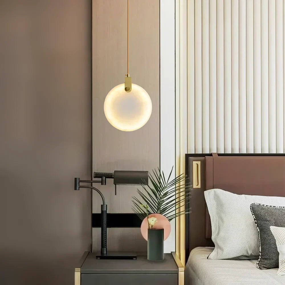 Moonshade Natural Marble Pendant Light Fixture Customized Canopy