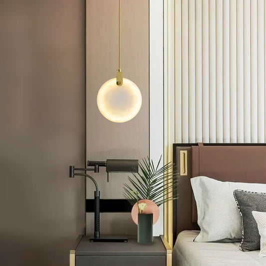 Moonshade Natural Marble Pendant Light Fixture Customized Canopy