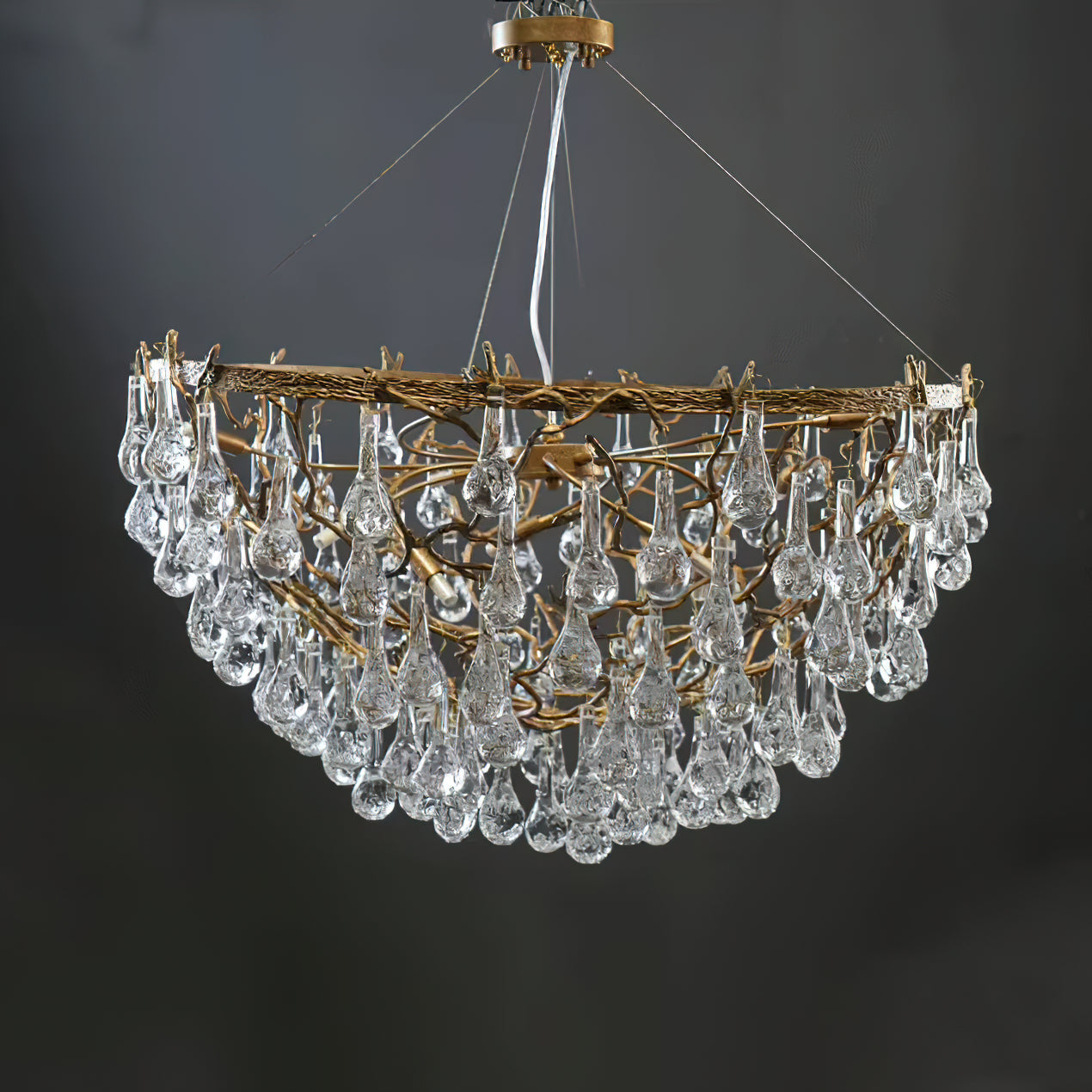 Doris Branch Brass Crystal Chandelier