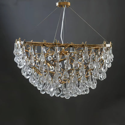Doris Branch Brass Crystal Chandelier