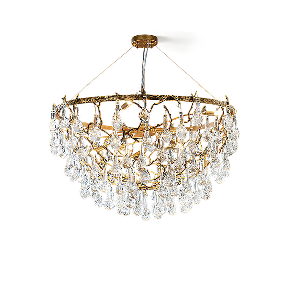 Doris Branch Brass Crystal Chandelier