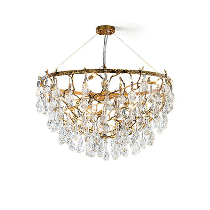 Doris Branch Brass Crystal Chandelier