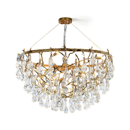 Doris Branch Brass Crystal Chandelier