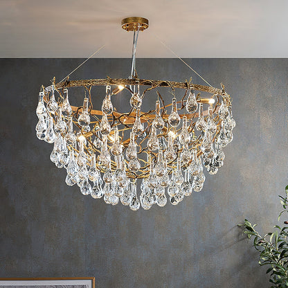Doris Branch Brass Crystal Chandelier