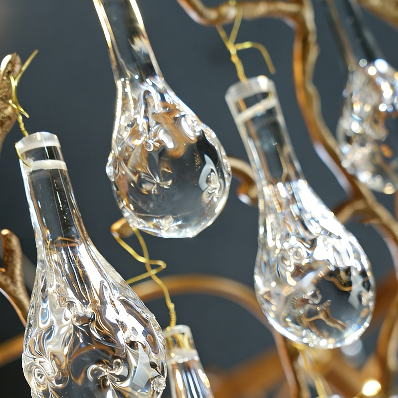 Doris Branch Brass Crystal Chandelier