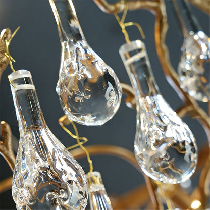 Doris Branch Brass Crystal Chandelier