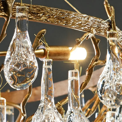 Doris Branch Brass Crystal Chandelier