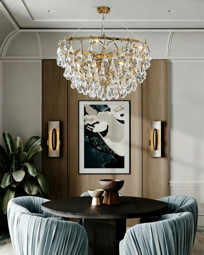 Doris Branch Brass Crystal Chandelier