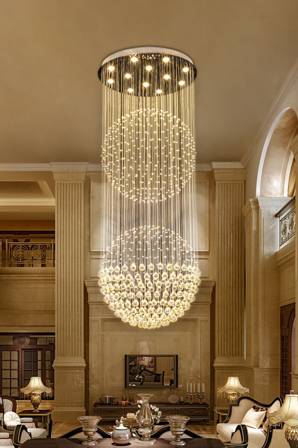 Double Ball Crystal Chandelier - morylighting