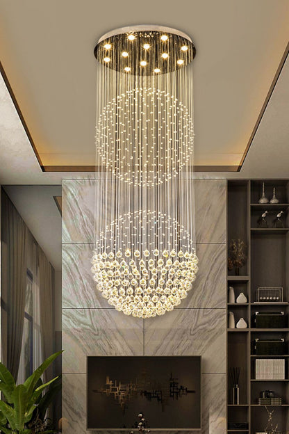 Double Ball Crystal Chandelier - morylighting