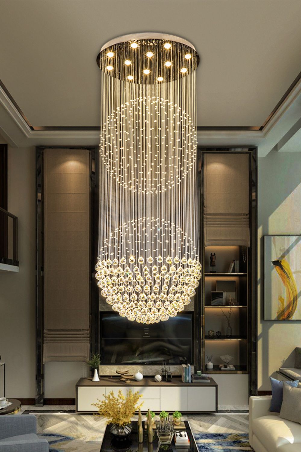 Double Ball Crystal Chandelier - morylighting