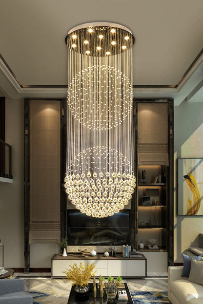 Double Ball Crystal Chandelier - morylighting