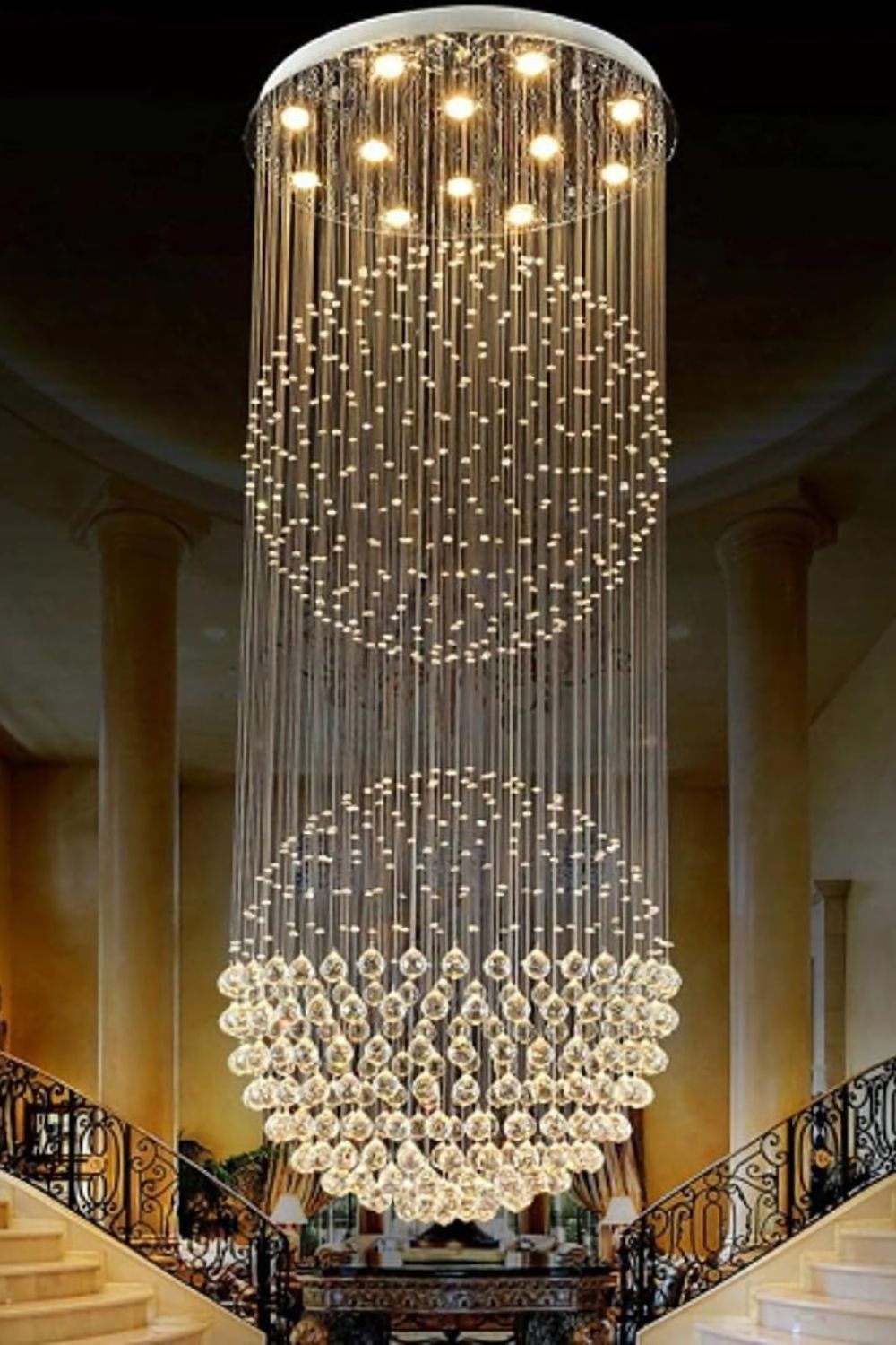 Double Ball Crystal Chandelier - morylighting