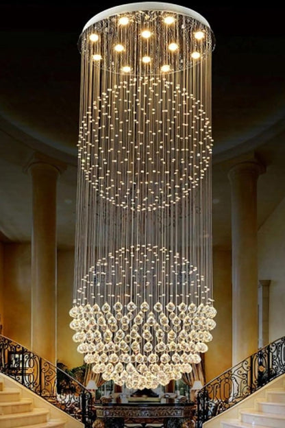 Double Ball Crystal Chandelier - morylighting
