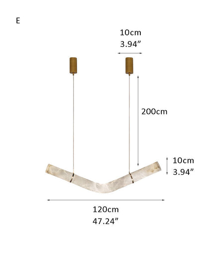 Minimalist Long Cord Ceiling Pendant Alabaster Lighting