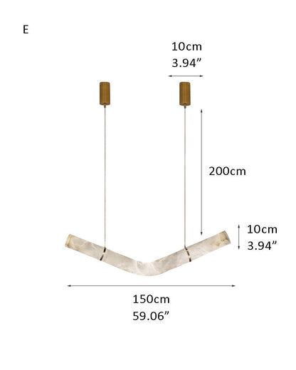 Minimalist Long Cord Ceiling Pendant Alabaster Lighting