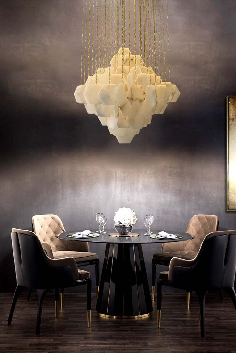 Eclipse Marble Cascade Chandelier - view 7 | morylighting