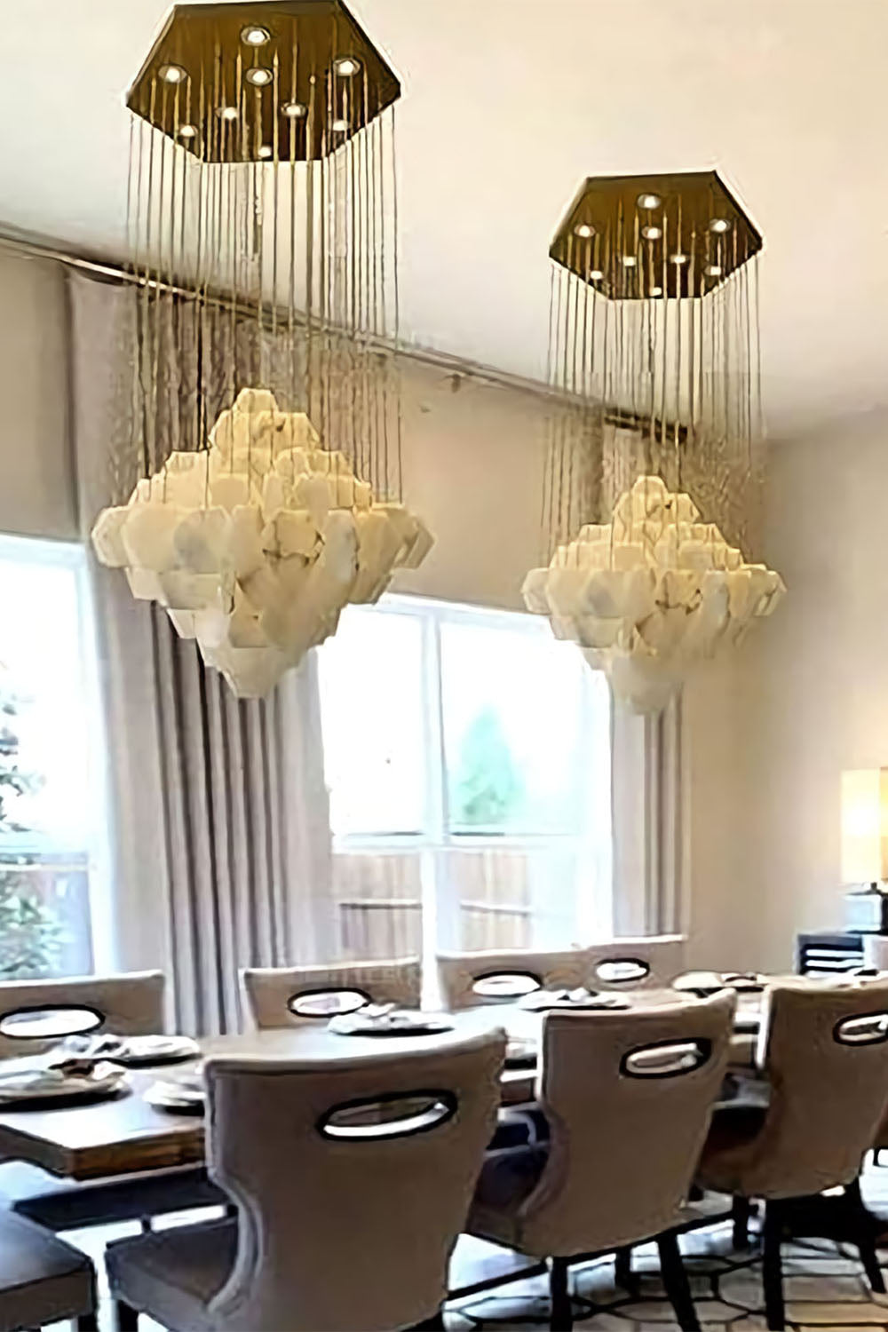 Eclipse Marble Cascade Chandelier - view 4 | morylighting